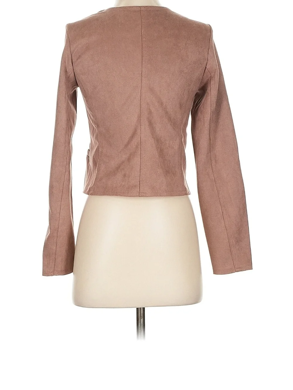 Haute Monde Dusty Rose Suede Moto Jacket - Picture 2 of 4